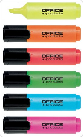 Zakreślacz OFFICE PRODUCTS, 2-5mm (linia), 6szt., mix kolorów, 17055319-99
