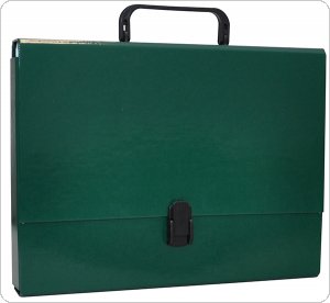 Teczka-pudełko OFFICE PRODUCTS, PP, A4/5cm, z rączką i zamkiem, zielona, 21187811-02