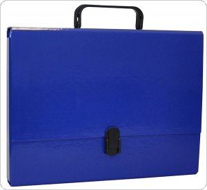 Teczka-pudełko OFFICE PRODUCTS, PP, A4/5cm, z rączką i zamkiem, granatowa, 21187811-03
