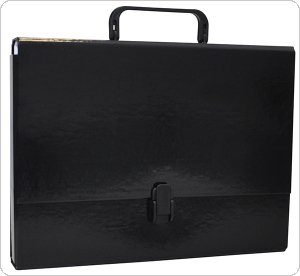 Teczka-pudełko OFFICE PRODUCTS, PP, A4/5cm, z rączką i zamkiem, czarna, 21187811-05