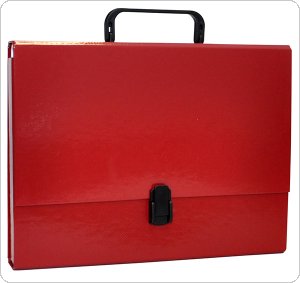 Teczka-pudełko OFFICE PRODUCTS, PP, A4/5cm, z rączką i zamkiem, bordowa, 21187811-08