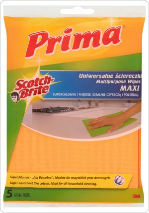Ścierki uniwersalne PRIMA Maxi Jak bawełna , 5szt., żółte, 3M-XA004806502