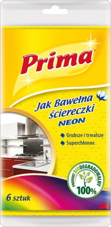 Ścierki PRIMA Neon, 6szt., mix kolorów, 3M-XA004806577