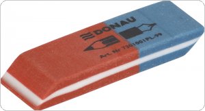 Gumka wielofunkcyjna DONAU, 57x19x8mm, niebiesko-czerwona, 7301001PL-99
