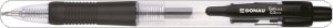 Długopis automatyczny żelowy DONAU z wodoodpornym tuszem 0,5mm, czarny, 7344001PL-01