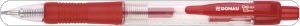 Długopis automatyczny żelowy DONAU z wodoodpornym tuszem 0,5mm, czerwony, 7344001PL-04