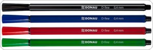 Cienkopis DONAU D-Fine, 0,4 mm, 4 szt., mix kolorów, 7362904PL-99