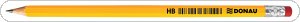 Ołówek drewniany z gumką DONAU, HB, lakierowany, żółty, 7386001PL-99