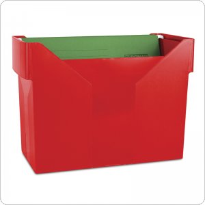 Mini archiwum DONAU z 5 teczkami, plastikowe, czerwone, 7422001PL-04