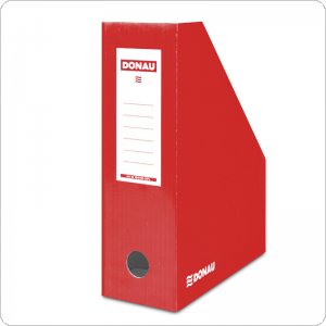 Pojemnik na dokumenty DONAU, karton, A4/100mm, lakierowany, czerwony, 7648101-04FSC