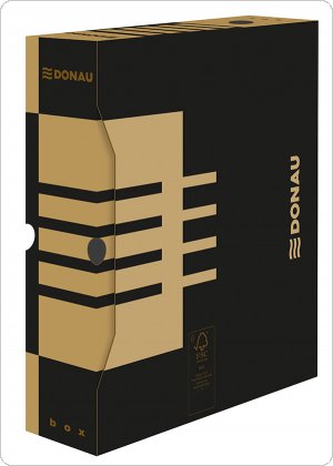 Pudło archiwizacyjne DONAU, karton, A4/80mm, brązowe, 7660301FSC-02