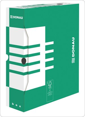Pudło archiwizacyjne DONAU, karton, A4/80mm, zielone, 7660301FSC-06