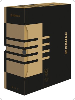 Pudło archiwizacyjne DONAU, karton, A4/120mm, brązowe, 7662301FSC-02