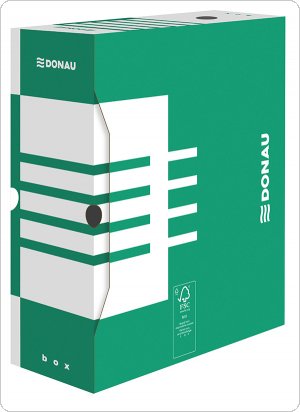 Pudło archiwizacyjne DONAU, karton, A4/120mm, zielone, 7662301FSC-06