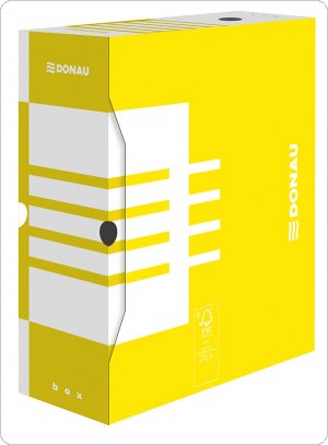 Pudło archiwizacyjne DONAU, karton, A4/120mm, żółte, 7662301FSC-11
