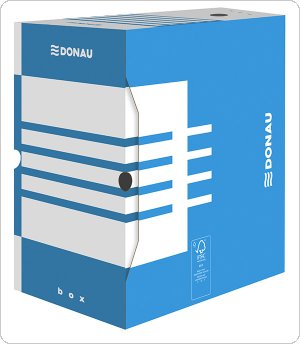 Pudło archiwizacyjne DONAU, karton, A4/200mm, niebieskie, 7663401FSC-10