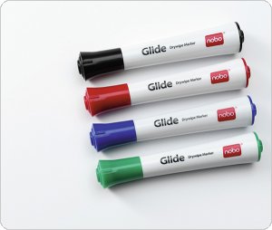 Marker do tablic NOBO Glide Drymarker, okrągły, 1-3mm, 4szt., mix kolorów, ACN1902096