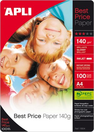Papier fotograficzny APLI Best Price Photo Paper, A4, 140gsm, błyszczący, 100ark., AP11804