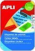 Etykiety kolorowe APLI, 210x297mm, prostokątne, niebieskie, 20 ark., AP1600