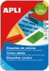 Etykiety kolorowe APLI, 210x297mm, prostokątne, czerwone, 20 ark., AP1601