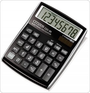 Kalkulator biurowy CITIZEN CDC-80 RKWB, 8-cyfrowy, 135x80mm, czarny, CI-CDC80BKWB