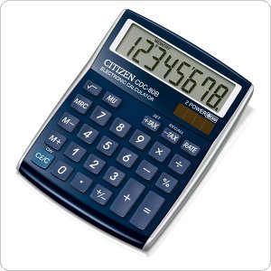 Kalkulator biurowy CITIZEN CDC-80 BLWB, 8-cyfrowy, 135x105mm, niebieski, CI-CDC80BLWB