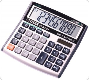 Kalkulator biurowy CITIZEN CT-500VII, 10-cyfrowy, 136x134mm, szary, CI-CT500VII