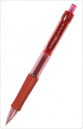 Długopis automatyczny żelowy Q-CONNECT 0,5mm (linia), czerwony, KF00383