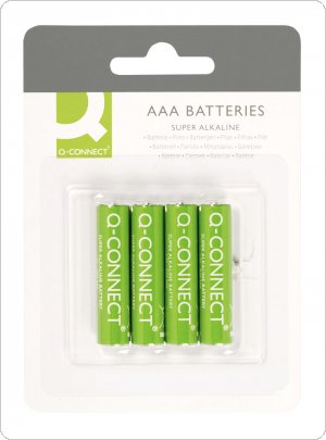 Baterie super-alkaliczne Q-CONNECT AAA, LR03, 1,5V, 4szt., KF00488