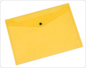 Teczka kopertowa Q-CONNECT zatrzask, PP, A4, 172mikr., transparentna żółta, KF03595