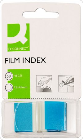 Zakładki indeksujące Q-CONNECT, PP, 25,4x43,7mm, 50 kart., niebieskie, KF03632