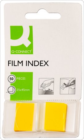 Zakładki indeksujące Q-CONNECT, PP, 25,4x43,7mm, 50 kart., żółte, KF03634