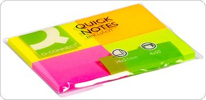 Bloczek samoprzylepny Q-CONNECT Brilliant, notes, 38x51mm, 4x50 kart., neonowe, KF10510