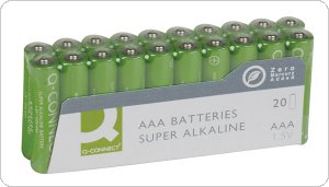 Baterie super-alkaliczne Q-CONNECT AAA, LR03, 1,5V, 20szt., KF10849