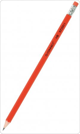 Ołówek drewniany z gumką Q-CONNECT HB, lakierowany, czerwony, KF25011