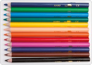 Kredki ołówkowe LIDERPAPEL Jumbo, 12szt., mix kolorów, LP34249