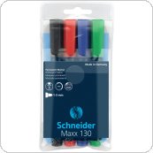 Zestaw markerów uniwersalnych SCHNEIDER Maxx 130, 1-3 mm, 4 szt., miks kolorów, SR113094