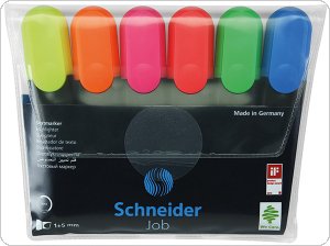 Zestaw zakreślaczy SCHNEIDER Job, 1-5 mm, 6 szt., miks kolorów, SR115096