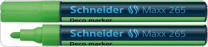 Marker kredowy SCHNEIDER Maxx 265 Deco, okrągły, 2-3 mm, jasnozielony, SR126511