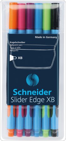 Zestaw długopisów w etui SCHNEIDER Slider Edge, XB, 6 szt., miks kolorów, SR152276