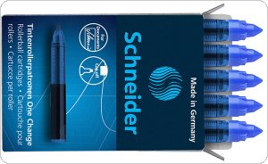 Kartridże SCHNEIDER One Change, do piór kulkowych, 0,6mm, 5szt., niebieskie, SR185403