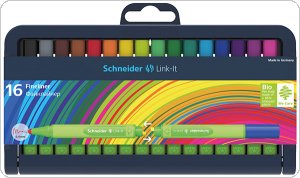 Cienkopis SCHNEIDER Link-It, 0,4mm, stojak - podstawka, 16szt. mix kolorów, SR191292