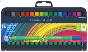 Flamaster SCHNEIDER Link-It, 1,0mm, stojak - podstawka, 16szt. mix kolorów, SR192092