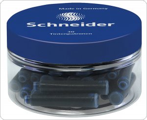 Naboje do piór SCHNEIDER, plastikowy słoik, 30 szt., niebieski, SR6703