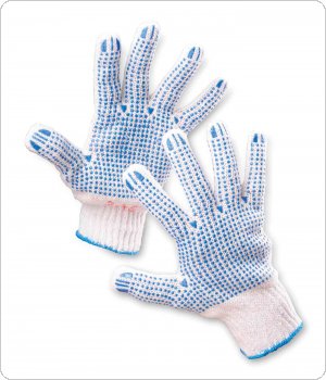 Rękawice ekonomiczne Universal (HS-04-006), montażowe, rozm. 10, biało-niebieskie, V0106001899100