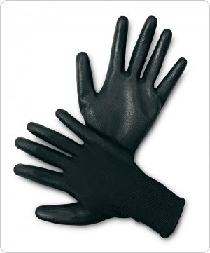 Rękawice ekonomiczne Resistance-B (HS-04-003), montażowe, poliester+poliuretan, rozm. 9, czarne, V0108006360090