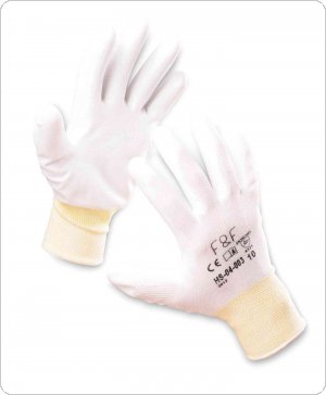 Rękawice ekonomiczne Resistance-W (HS-04-003), montażowe, poliester+poliuretan, rozm. 9, białe, V0108006380090