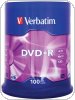 Płyta DVD + R VERBATIM AZO, 4,7GB, prędkość 16x, cake, 100szt., srebrny mat, VER43551