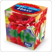 Chusteczki kosmetyczne celulozowe VELVET Cube Style, 3-warstwowe, 60 listków, biały, VLK-3100023