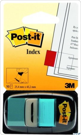 Zakładki indeksujące POST-IT (680-23), PP, 25,4x43,2mm, 50 kartek, jaskrawoniebieskie